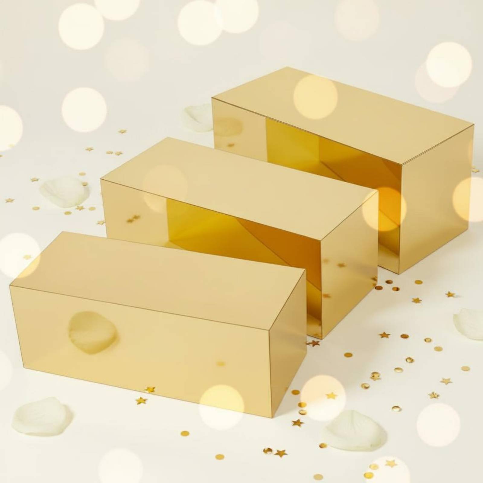 3 Pieces Gold Acrylic Display  - مراجعة Display Risers Set وسعره