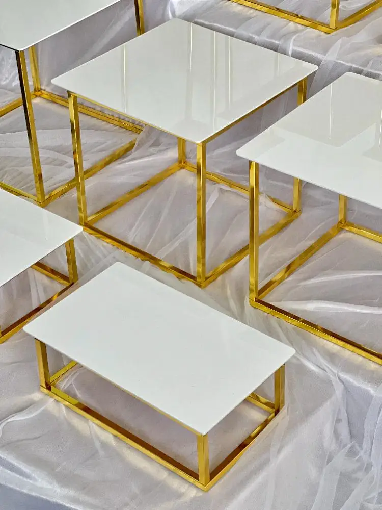 12-20 PCS Luxury Gold Frame Wh - مراجعة Display Risers Set وسعره