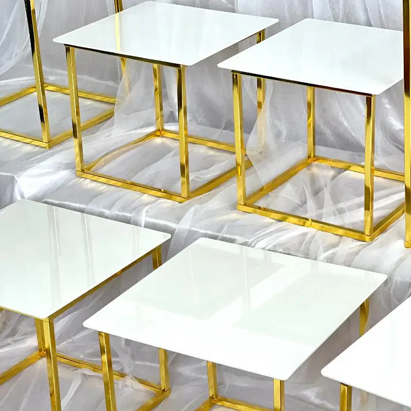 12-20 PCS Luxury Gold Frame Wh - مراجعة Display Risers Set وسعره