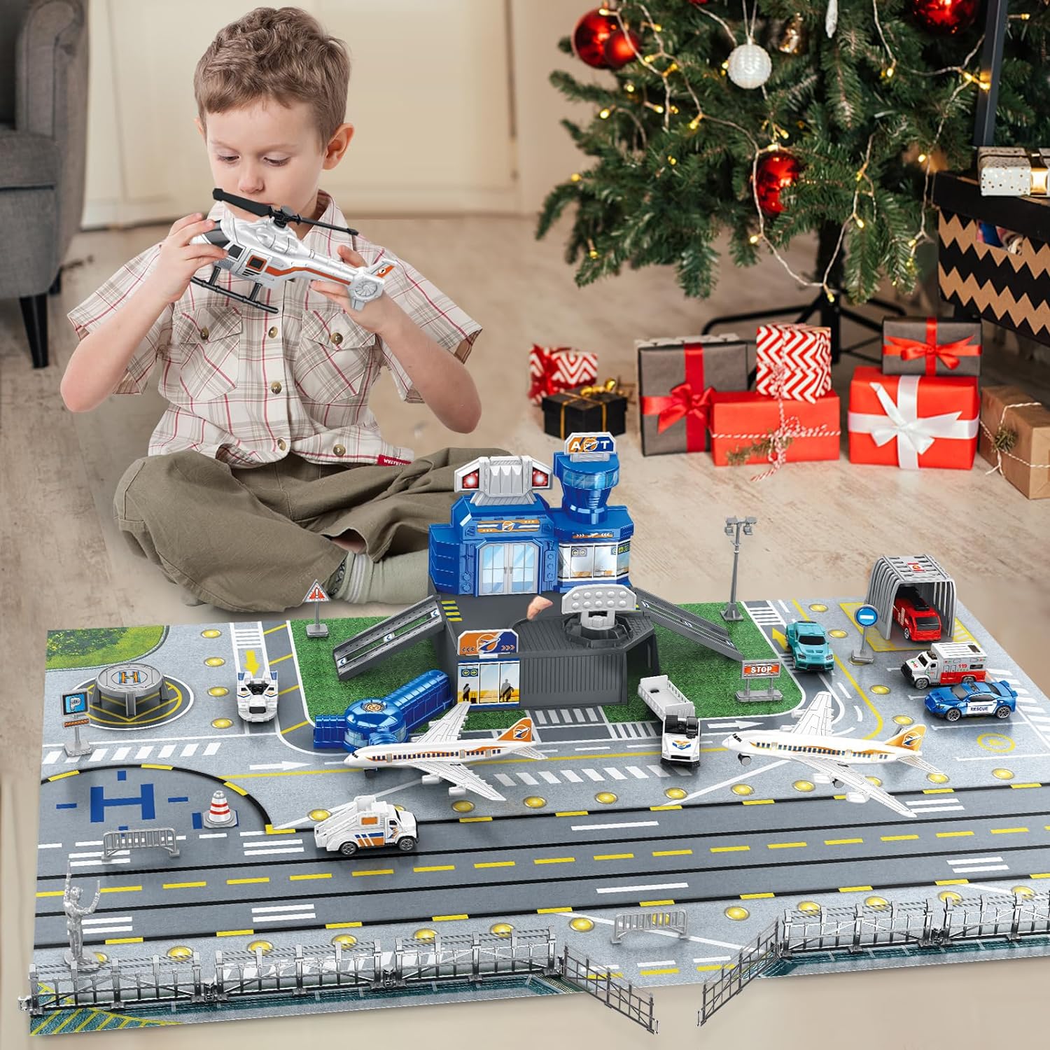 Children's Airport Scene Toy S - مراجعة Model Airplane Plastic وسعره