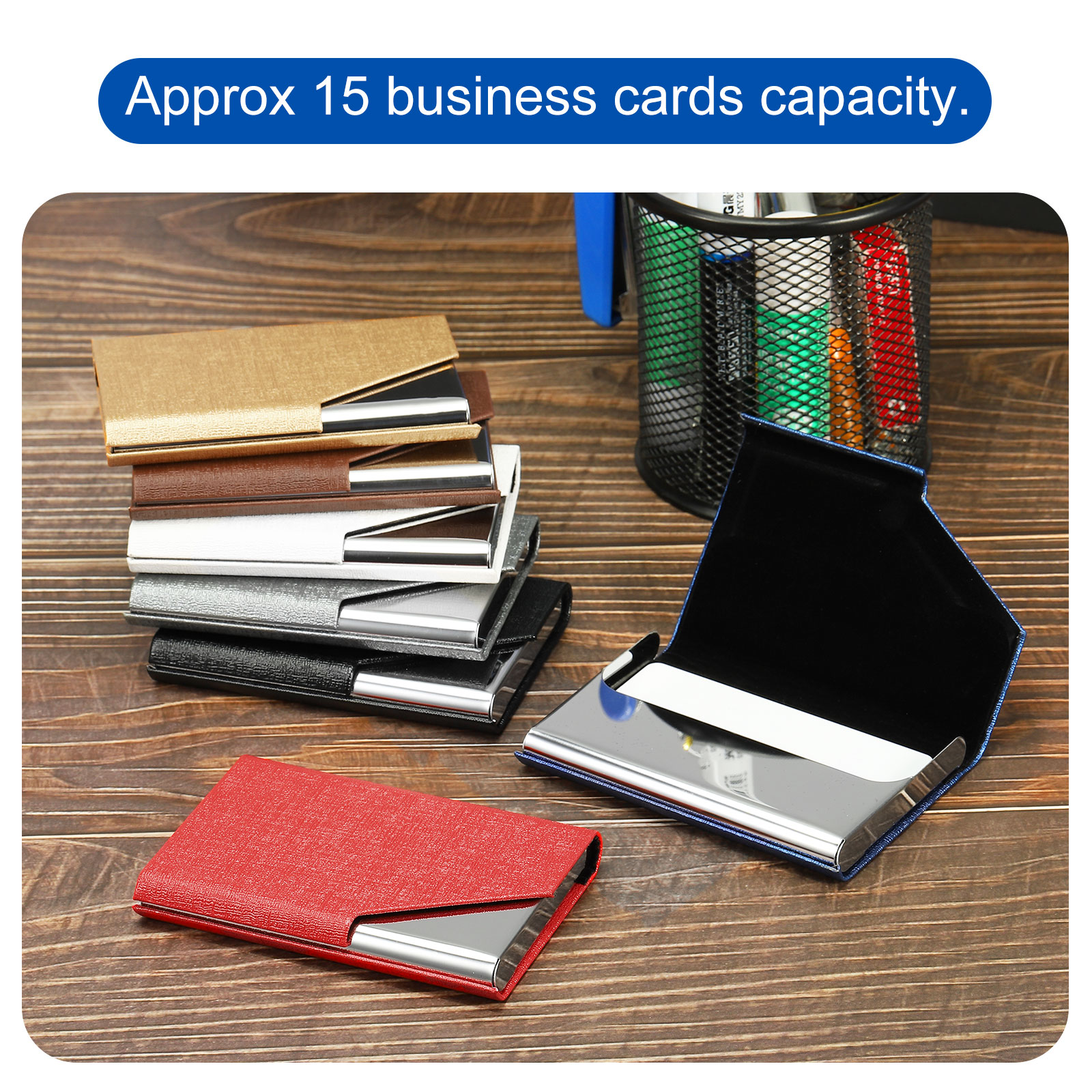 1/2Pcs Business Card Holder PU - مراجعة Card Top Loader وسعره