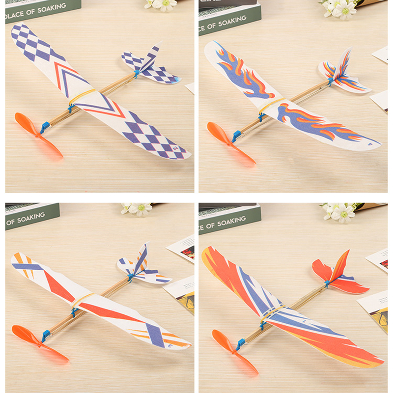 5/10Pcs Rubber Band Powered Ai - مراجعة Model Airplane Plastic وسعره