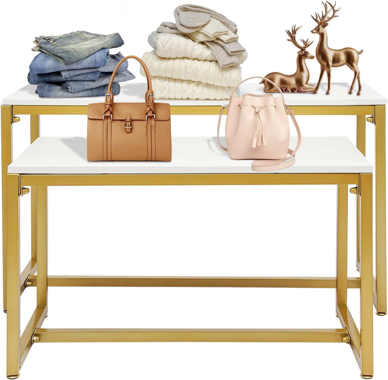 2-Piece Set Gold Modern Nestin - مراجعة Display Risers Set وسعره