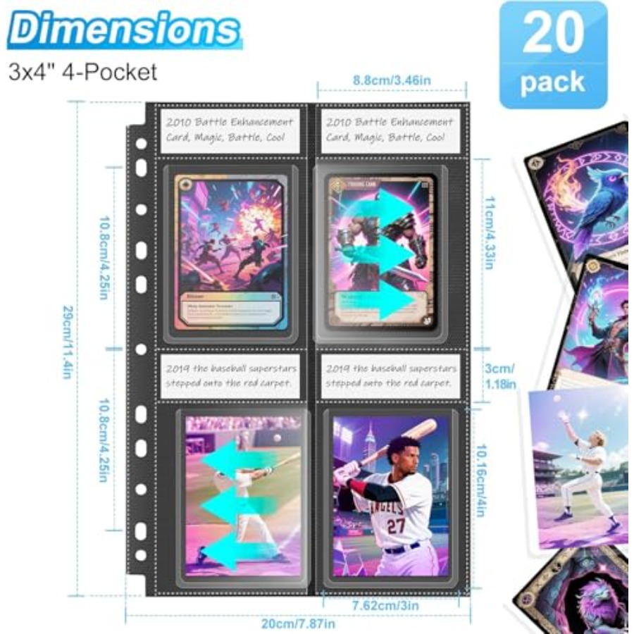 Top Loader Sleeves 4 Pocket 20 - مراجعة Trading Card Binder وسعره
