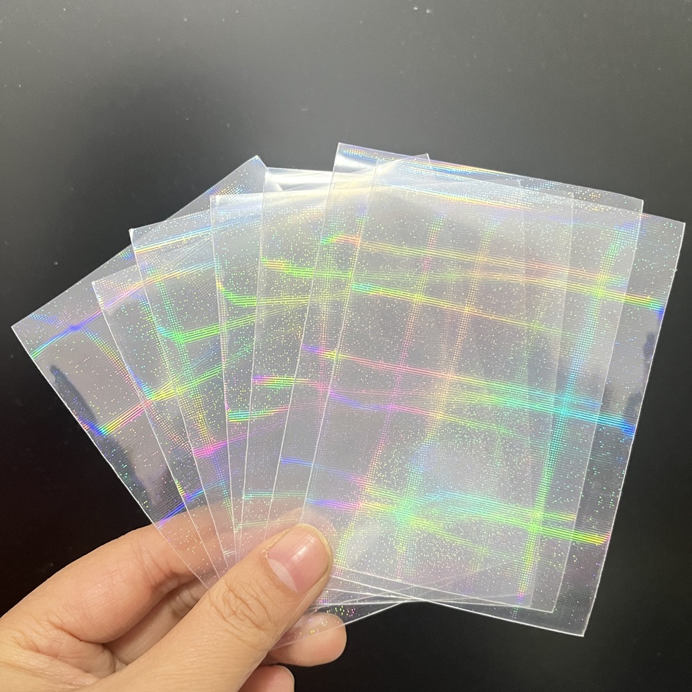 50pcs 65x90mm Holographic Card - مراجعة Card Penny Sleeve وسعره