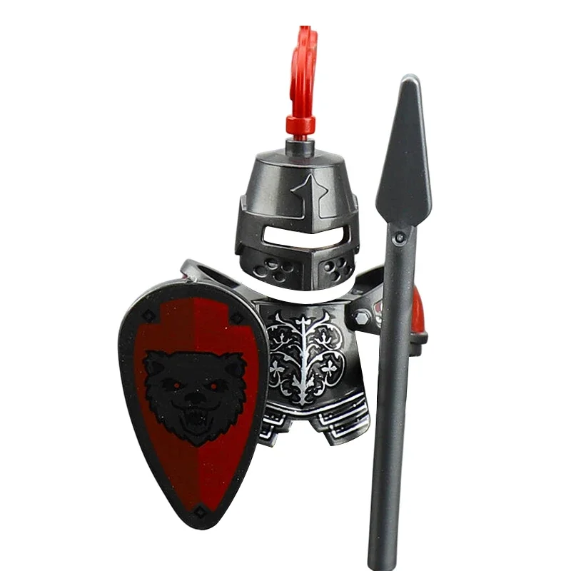 HOT White Horse Gold Crown Kni - مراجعة Lego Minifigure Holder وسعره