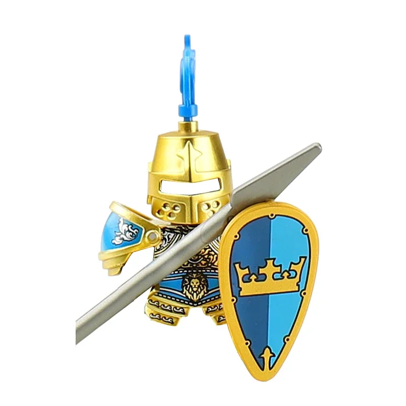 HOT White Horse Gold Crown Kni - مراجعة Lego Minifigure Holder وسعره