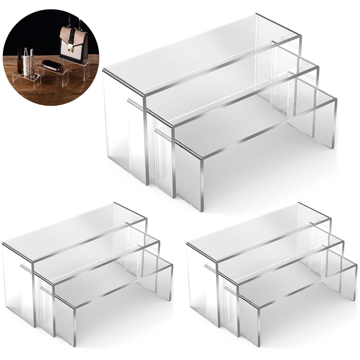 3/6/9Pcs Acrylic Display Stand - مراجعة Display Risers Set وسعره