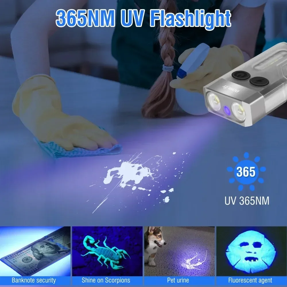BORUiT V10 Keychain UV LED EDC - مراجعة Fidget Cube Original وسعره