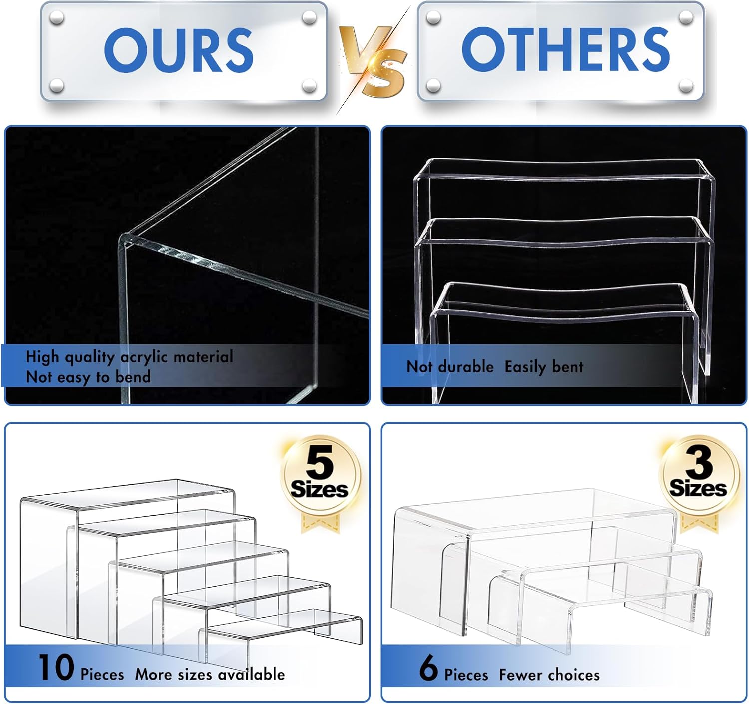 Acrylic Risers 10 Pcs 2 Set Di - مراجعة Display Risers Set وسعره