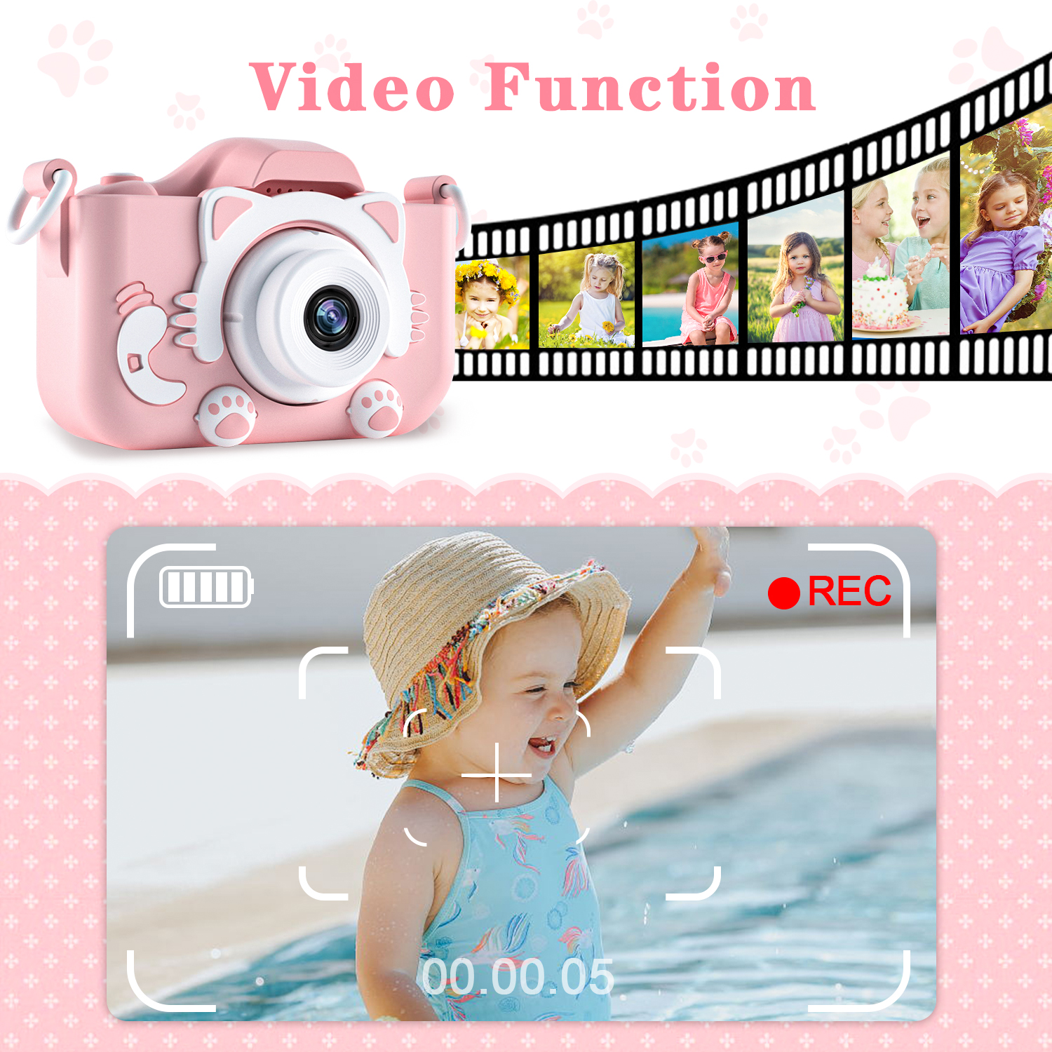 Kids Camera for Girls 1080P HD - مراجعة Graded Card Display وسعره