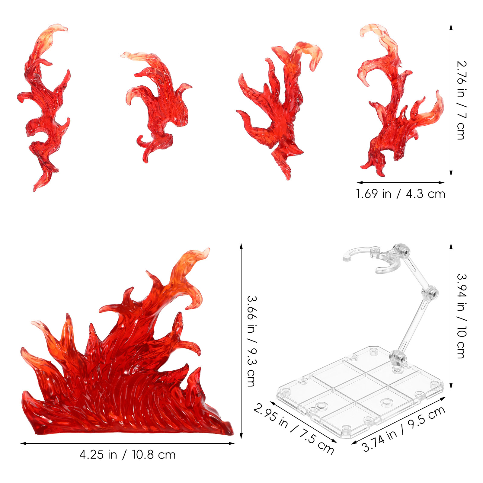 1Set Flame Effect Action Figur - مراجعة Action Figure Stand وسعره