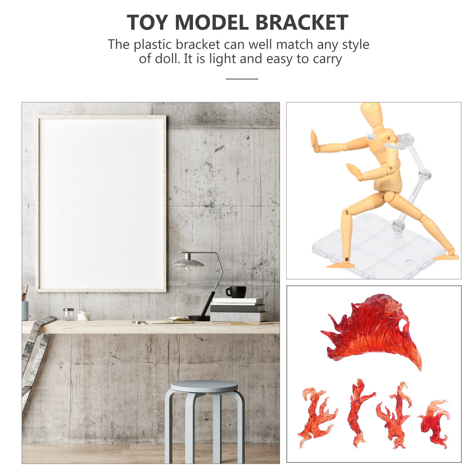 1Set Flame Effect Action Figur - مراجعة Action Figure Stand وسعره