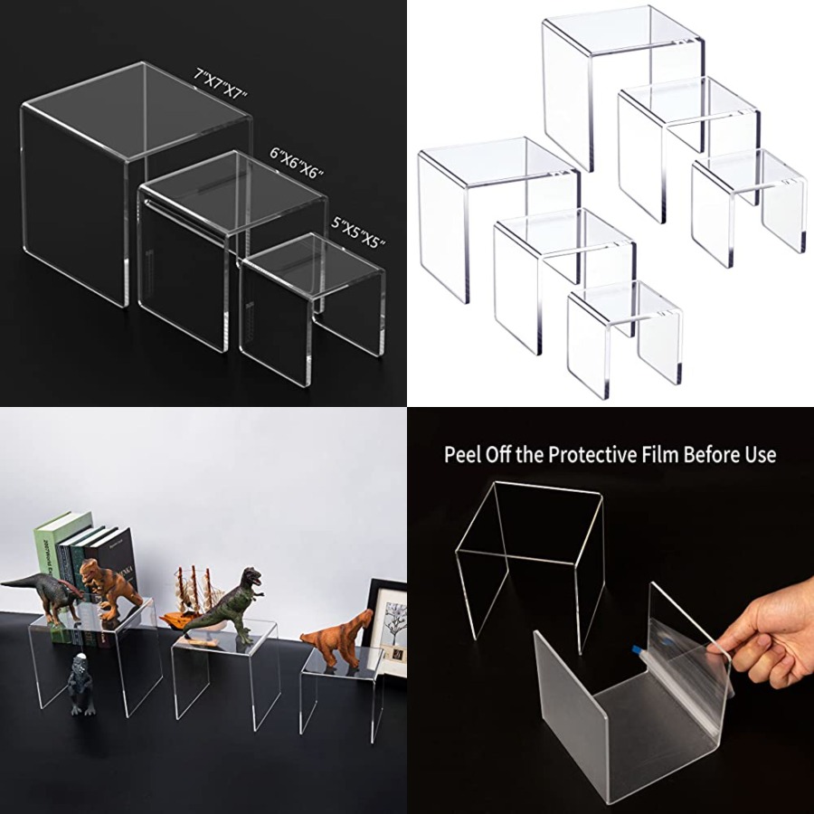 Clear Acrylic Display Risers 2 - مراجعة Display Risers Set وسعره