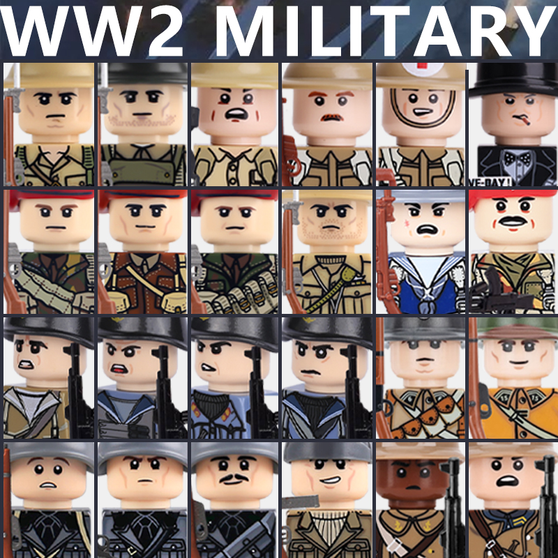 WW2 Military Soldier Figures B - مراجعة Lego Minifigure Holder وسعره
