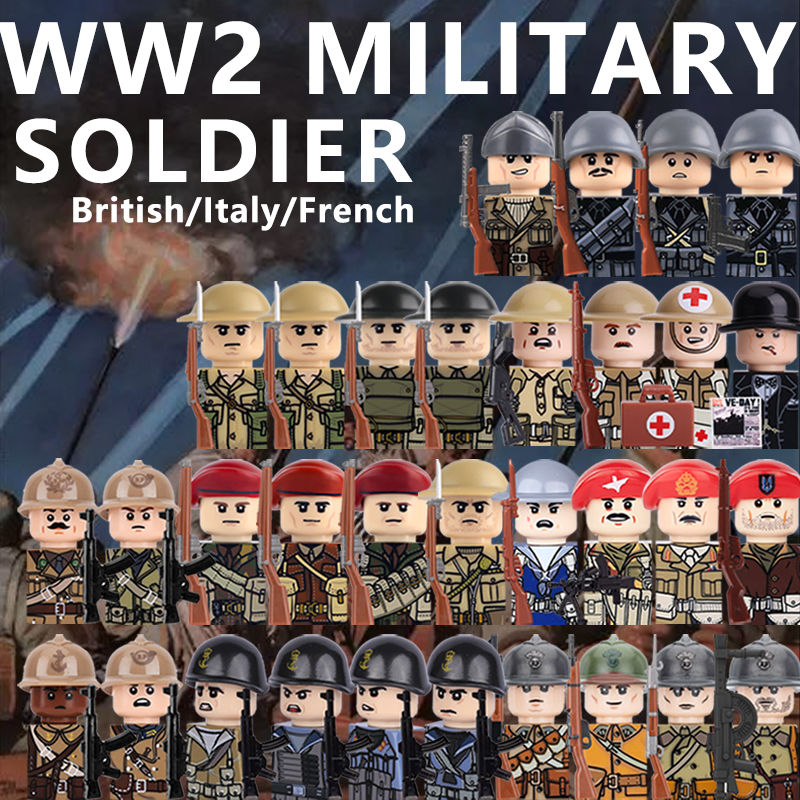 WW2 Military Soldier Figures B - مراجعة Lego Minifigure Holder وسعره