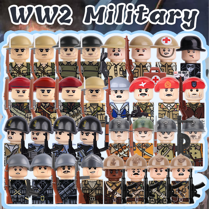 WW2 Military Soldier Figures B - مراجعة Lego Minifigure Holder وسعره