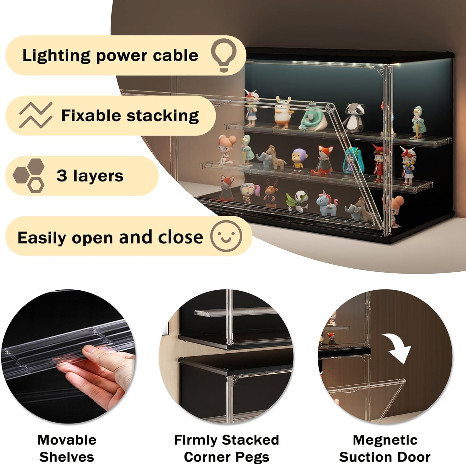 3-Tier Stackable LED Display C - مراجعة Display Case Acrylic وسعره